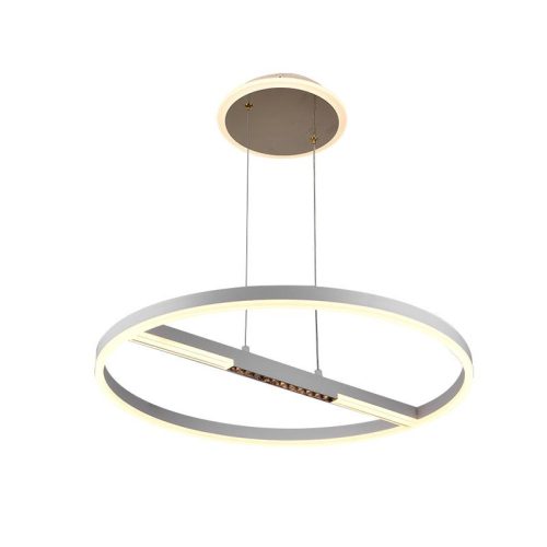 LED mennyezeti lámpa, 75W, 5700 lm, 3000K–6500K állítható, IP20, fém/akril Ø600 mm - J7307/W