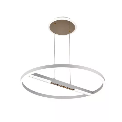 LED mennyezeti lámpa, 75W, 5700 lm, 3000K–6500K állítható, IP20, fém/akril Ø600 mm - J7307/W