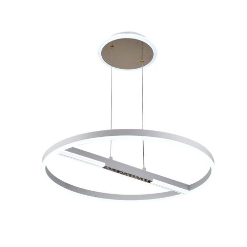LED mennyezeti lámpa, 75W, 5700 lm, 3000K–6500K állítható, IP20, fém/akril Ø600 mm - J7307/W