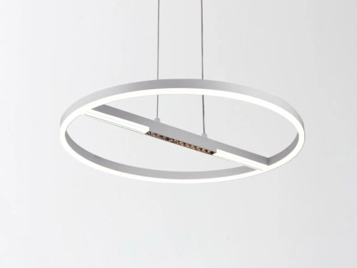 LED mennyezeti lámpa, 75W, 5700 lm, 3000K–6500K állítható, IP20, fém/akril Ø600 mm - J7307/W