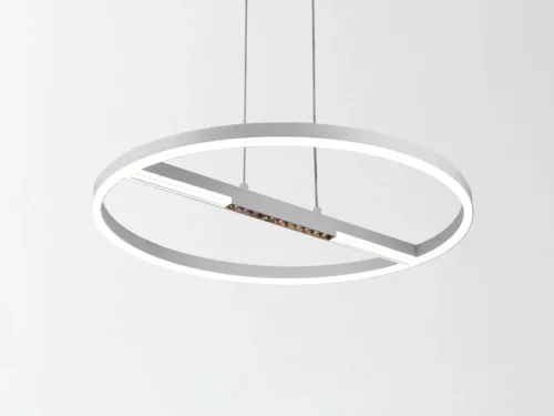 LED mennyezeti lámpa, 75W, 5700 lm, 3000K–6500K állítható, IP20, fém/akril Ø600 mm - J7307/W