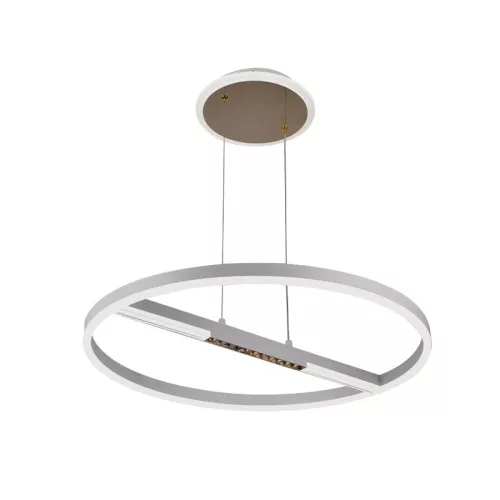 LED mennyezeti lámpa, 75W, 5700 lm, 3000K–6500K állítható, IP20, fém/akril Ø600 mm - J7307/W