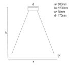 LED mennyezeti lámpa, 95W, 7000 lm, 3000K–6500K állítható, IP20, fém/akril Ø800 mm - J7308/W