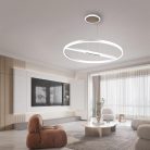 LED mennyezeti lámpa, 95W, 7000 lm, 3000K–6500K állítható, IP20, fém/akril Ø800 mm - J7308/W
