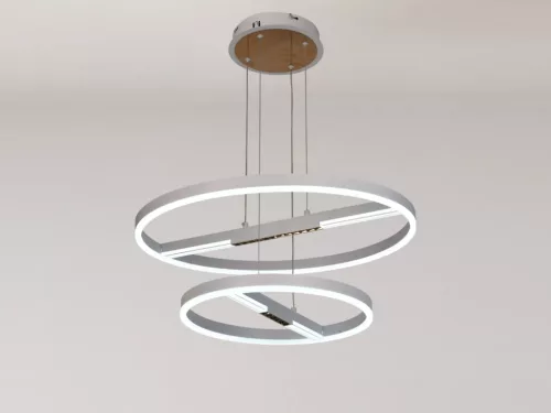 LED mennyezeti lámpa, 100W, 6500 lm, 3000K–6500K állítható, IP20, fém/akril Ø400+600 mm - J7309/W