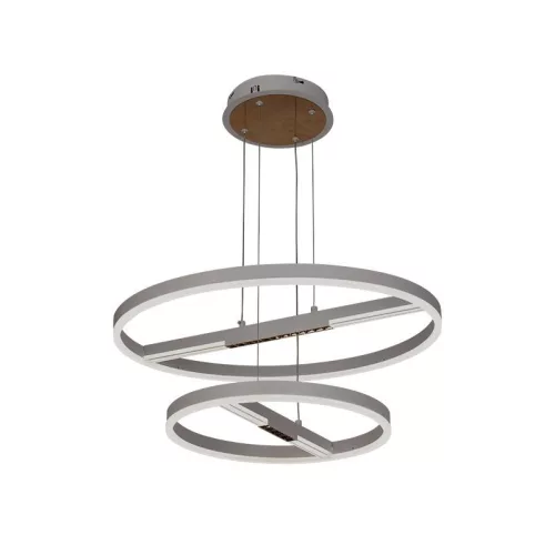 LED mennyezeti lámpa, 100W, 6500 lm, 3000K–6500K állítható, IP20, fém/akril Ø400+600 mm - J7309/W