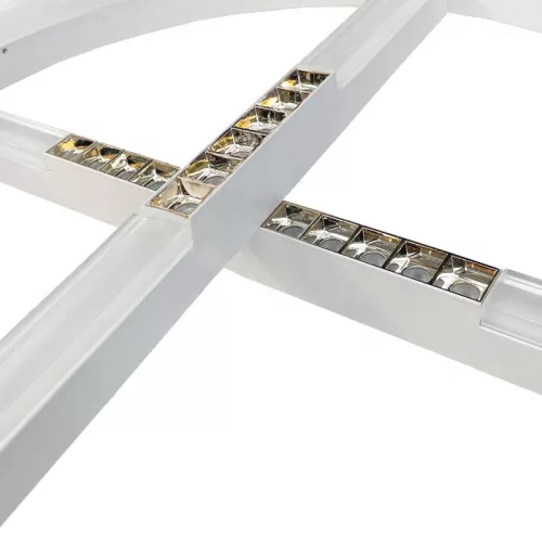 LED mennyezeti lámpa, 100W, 6500 lm, 3000K–6500K állítható, IP20, fém/akril Ø400+600 mm - J7309/W