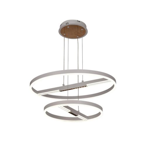 LED mennyezeti lámpa, 100W, 6500 lm, 3000K–6500K állítható, IP20, fém/akril Ø400+600 mm - J7309/W