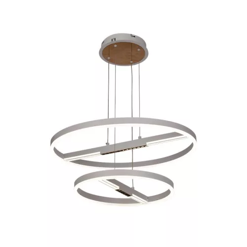 LED mennyezeti lámpa, 100W, 6500 lm, 3000K–6500K állítható, IP20, fém/akril Ø400+600 mm - J7309/W