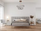 LED mennyezeti lámpa, 100W, 6500 lm, 3000K–6500K állítható, IP20, fém/akril Ø400+600 mm - J7309/W