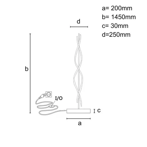 LED állólámpa 60W, 1450x250 mm, 3000K–6500K, dimmelhető, IP20 - JF2305/B