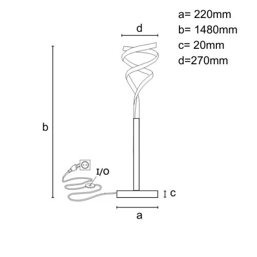 LED design állólámpa 50W 3300lm 3000-6500K dimmelhető IP20 1480x270mm - JF2308/S