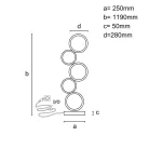 LED design állólámpa 85W 5400lm 3000-6500K dimmelhető IP20 1190x280mm - JF2309/BR