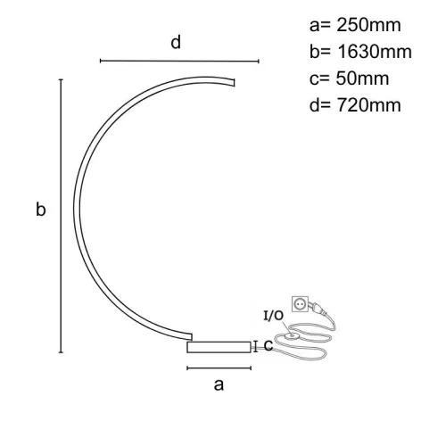 LED design állólámpa 28W 1900lm 3000-6500K dimmelhető IP20 1630x720mm - JF2310/B