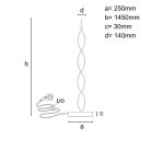LED design állólámpa 70W 4500lm 3000-6500K dimmelhető IP20 1450x140mm - JF2311/B