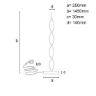 LED design állólámpa 70W 4500lm 3000-6500K dimmelhető IP20 1450x140mm - JF2311/B