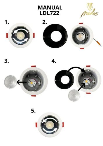 LED lencse 36° NEDES LDL722 beépíthető lámpához, 1 db L71236