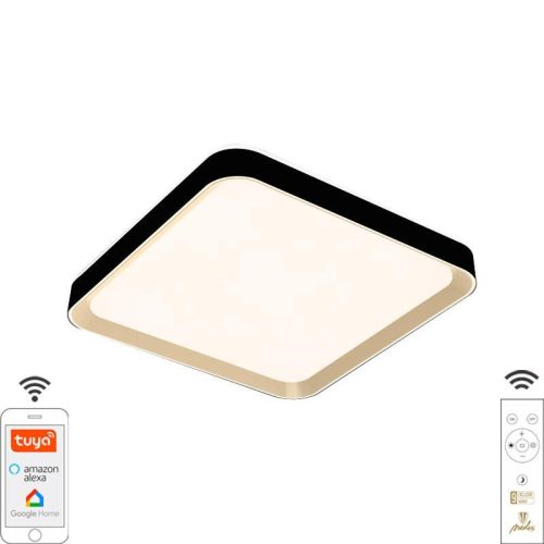 LED mennyezeti lámpa OPÁL fekete/aranysárga távvezérlővel, 48W, 5600 lm, 2700-6500K, IP20 - LC902MB/