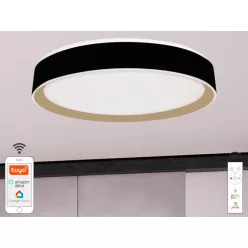   LED mennyezeti lámpa OPÁL fekete/aranysárga távvezérlővel, 48W, 5600 lm, 2700-6500K, IP20 - LC902MB