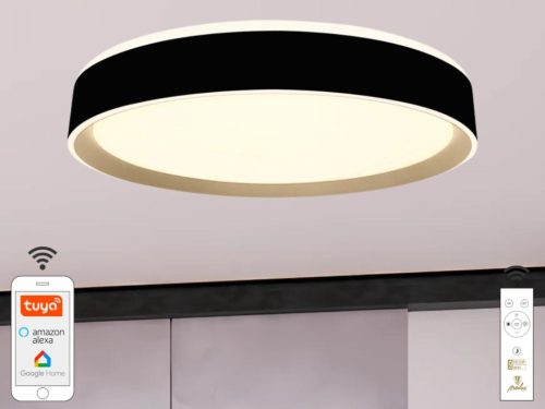 LED mennyezeti lámpa OPÁL fekete/aranysárga távvezérlővel, 48W, 5600 lm, 2700-6500K, IP20 - LC902MB