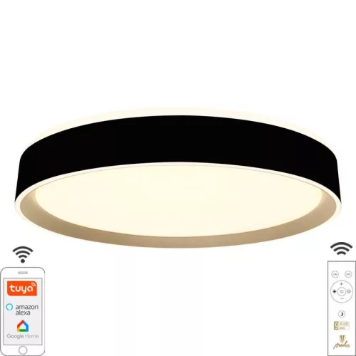 LED mennyezeti lámpa OPÁL fekete/aranysárga távvezérlővel, 48W, 5600 lm, 2700-6500K, IP20 - LC902MB