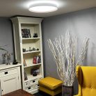 LED mennyezeti lámpa opál 48W dimmelhető Wifi távirányítóval IP20 fehér-kávé - LC902M