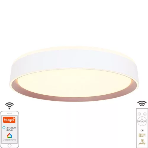 LED mennyezeti lámpa opál 48W dimmelhető Wifi távirányítóval IP20 fehér-kávé - LC902M
