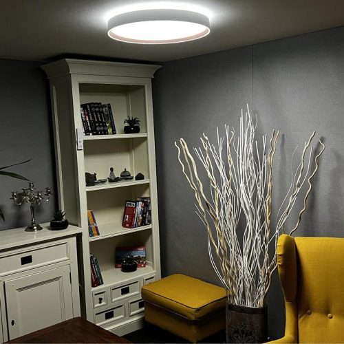 LED mennyezeti lámpa opál 48W dimmelhető Wifi távirányítóval IP20 fehér-kávé - LC902M