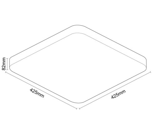 Intelligens dimmelhető négyzet mennyezeti LED lámpa 48W, 425x425x82 mm, 2700K–6500K, Wi-Fi, IP20 - L