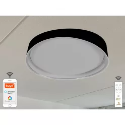   LED mennyezeti lámpa OPÁL fekete távvezérlővel, 48W, 5600 lm, 2700-6500K, IP20 - LC902YB
