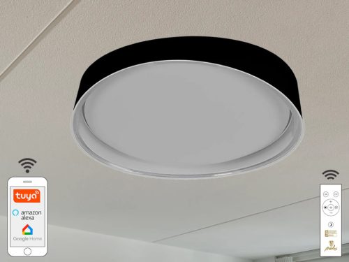 LED mennyezeti lámpa OPÁL fekete távvezérlővel, 48W, 5600 lm, 2700-6500K, IP20 - LC902YB