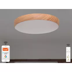   LED mennyezeti lámpa OPÁL fa erezet imitációval távvezérlővel, 48W, 5600 lm, 2700-6500K, IP20 - LC94
