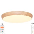 LED mennyezeti lámpa OPÁL fa erezet imitációval távvezérlővel, 48W, 5600 lm, 2700-6500K, IP20 - LC94