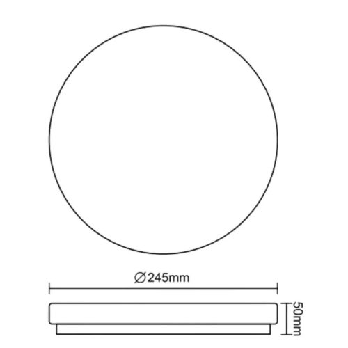 LED mennyezeti lámpa 12W, 900 lm, 4000K semleges fehér, IP44, IK08, Ø245x50 mm - LCL421S/44