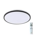 LED mennyezeti lámpa 36W dimmelhető, távirányítós, 2700lm, 3000-6500K, IP20, opál búra + fekete kere