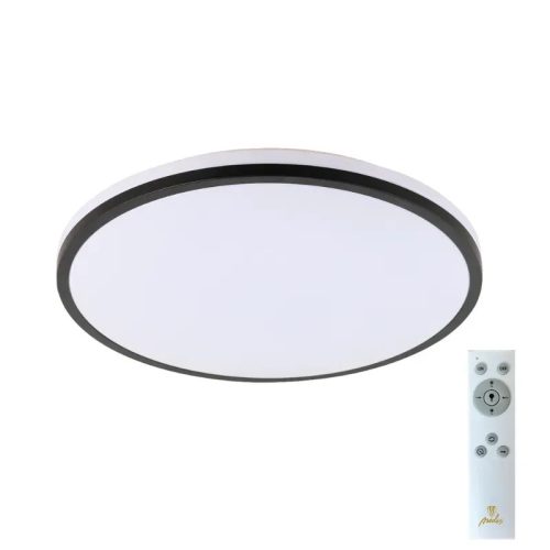 LED mennyezeti lámpa 36W dimmelhető, távirányítós, 2700lm, 3000-6500K, IP20, opál búra + fekete kere