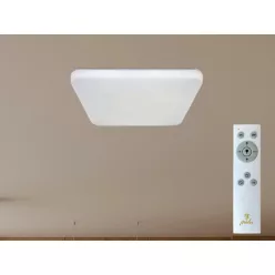   LED mennyezeti lámpa 36W dimmelhető, távirányítós, 2700lm, 3000-6500K, IP20, opál búra + fekete pere