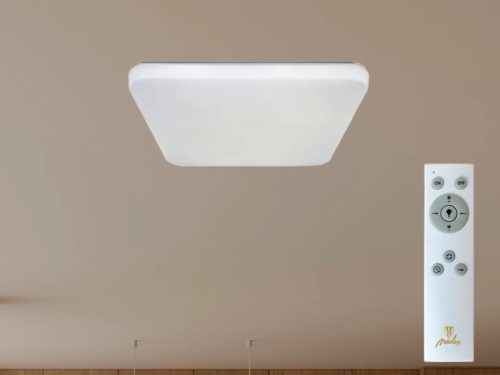 LED mennyezeti lámpa 36W dimmelhető, távirányítós, 2700lm, 3000-6500K, IP20, opál búra + fekete pere