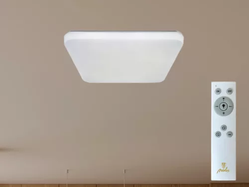 LED mennyezeti lámpa 36W dimmelhető, távirányítós, 2700lm, 3000-6500K, IP20, opál búra + fekete pere