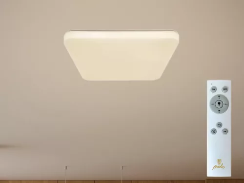 LED mennyezeti lámpa 36W dimmelhető, távirányítós, 2700lm, 3000-6500K, IP20, opál búra + fekete pere