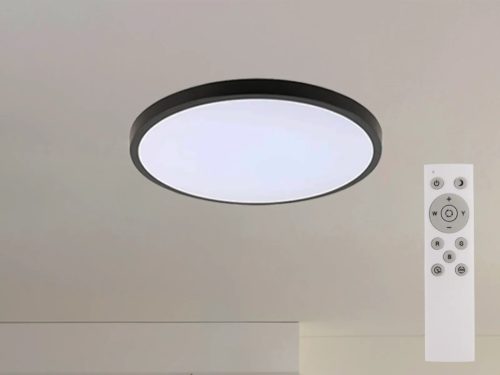 LED mennyezeti lámpa 36W 2700lm RGB+CCT távirányítóval Ø400x65mm IP44 fehér - LCL554B