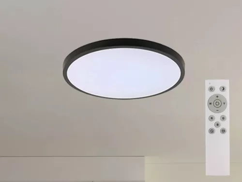 LED mennyezeti lámpa 36W 2700lm RGB+CCT távirányítóval Ø400x65mm IP44 fehér - LCL554B