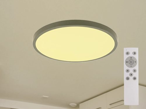LED mennyezeti lámpa 48W 3600lm RGB+CCT távirányítóval Ø499x70mm IP44 fehér - LCL555B
