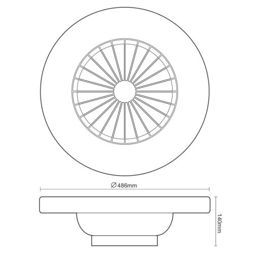 LED mennyezeti lámpa ventilátorral 48W, dimmelhető, 3000-6500K, Ø486x140 mm - LCL6340
