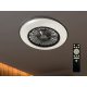 LED mennyezeti lámpa ventilátorral, fekete, 48W, Ø486x140 mm, IP20, 3000K-6500K - LCL6341
