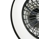 LED mennyezeti lámpa ventilátorral, fekete, 48W, Ø486x140 mm, IP20, 3000K-6500K - LCL6341