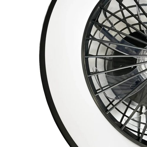 LED mennyezeti lámpa ventilátorral, fekete, 48W, Ø486x140 mm, IP20, 3000K-6500K - LCL6341
