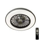 LED mennyezeti lámpa ventilátorral, fekete, 48W, Ø486x140 mm, IP20, 3000K-6500K - LCL6341
