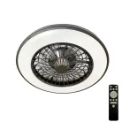 LED mennyezeti lámpa ventilátorral, fekete, 48W, Ø486x140 mm, IP20, 3000K-6500K - LCL6341