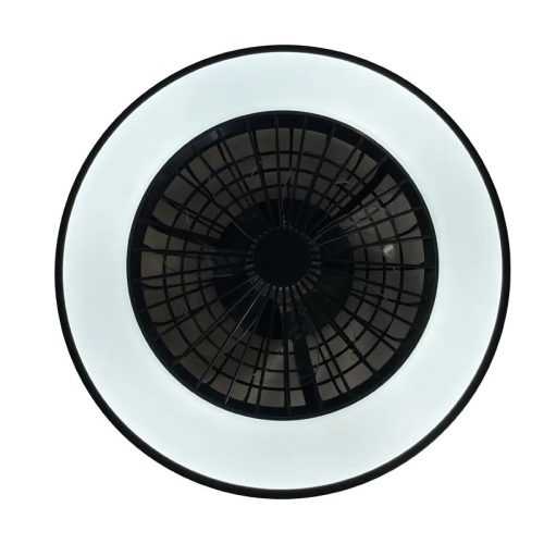 LED mennyezeti lámpa ventilátorral, fekete, 48W, Ø486x140 mm, IP20, 3000K-6500K - LCL6341